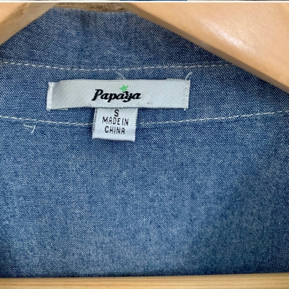 🎁FREE WITH PURCHASE Papaya denim look shirt dress - Picture 4 of 9